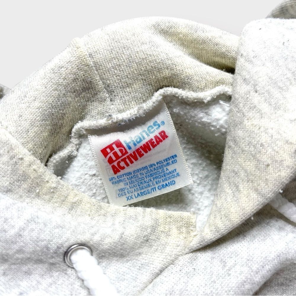 Vtg Hanes Campbell Soup Modesto CA Heathered Hoodie Sweatshirt, 2XL 50/50 - Picture 3 of 4